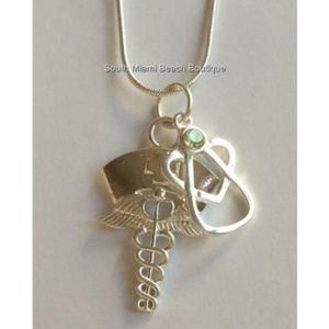 Nursing Caduceus Necklace RN LPN CNA ARNP Crystal